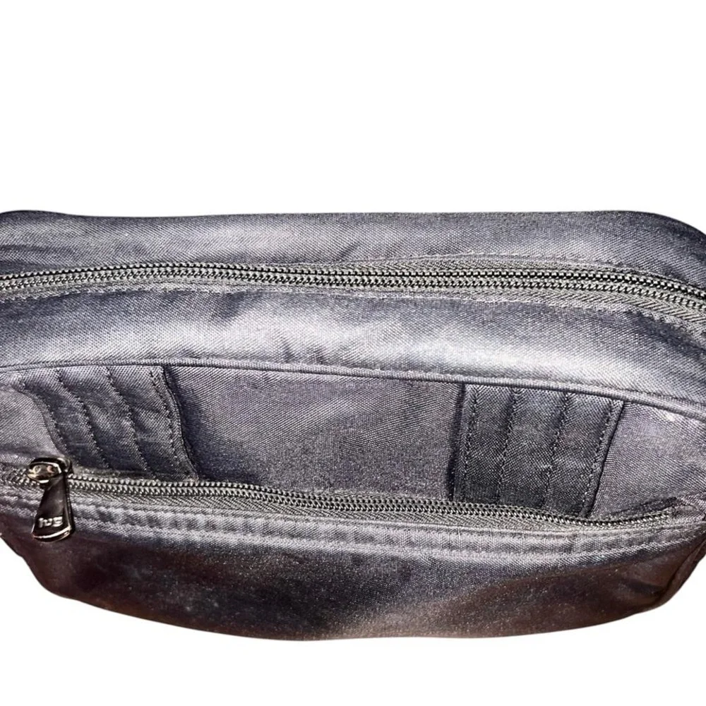 Boss Quilted Black Cosmetic Belt Bag with Front Buckle